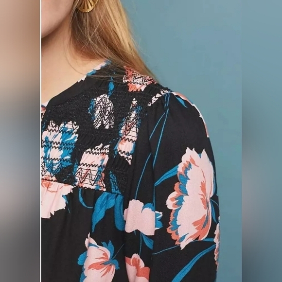 MAEVE by ANTHROPOLOGIE Ragondq Floral dress  Tunic in Black size 4 - Picture 2 of 14